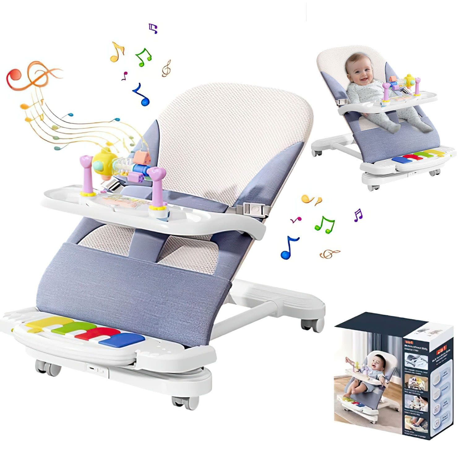 HEYHIPPO Kinderstuhl Babyliege Blau - Bild 2
