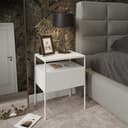 Vicco Nachtschrank Mira Weiß Modern mit Schublade und Regal Bild 2