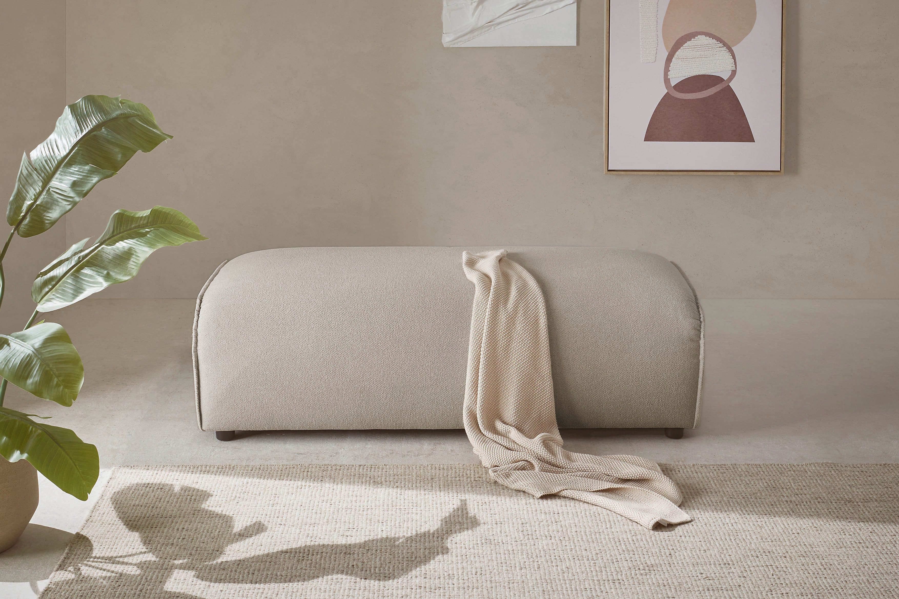 LeGer Home PIARA Polsterhocker Greige Modern - Bild 2