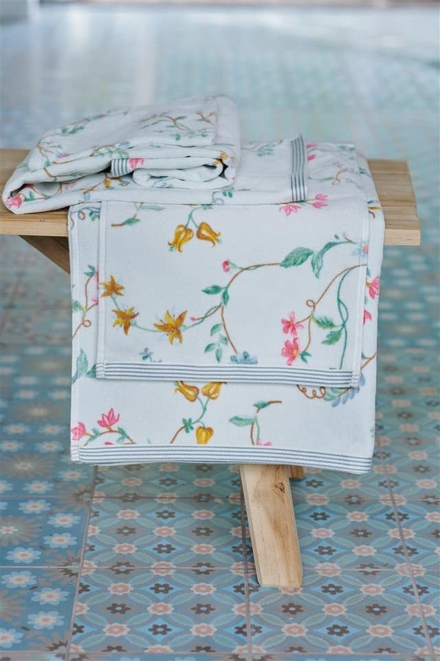 PiP Studio Les Fleurs Weiß Handtuch Set - 100% Baumwolle