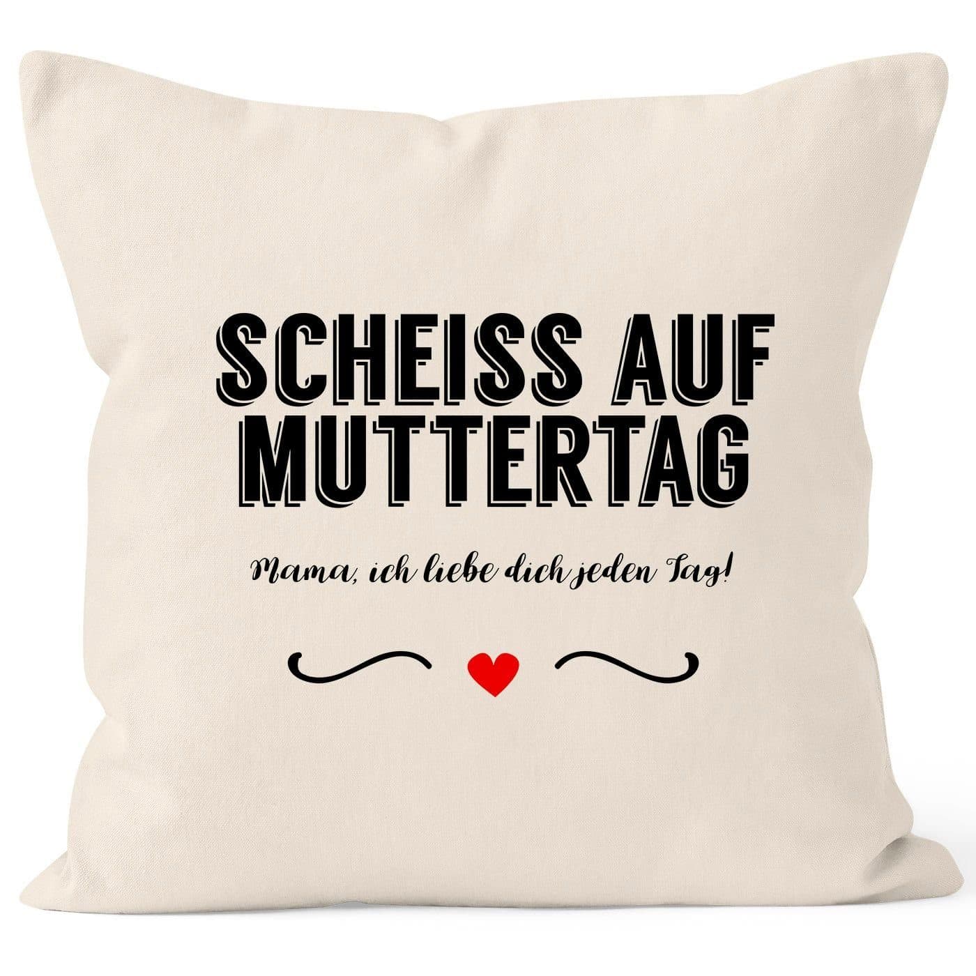 MoonWorks Dekokissen Kissen-Bezug Spruch Baumwolle 40x40 cm - Bild 2