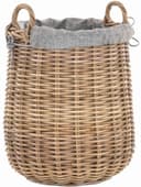 Krines Home Wäschekorb Rattan Rund mit Griffen Bild 2