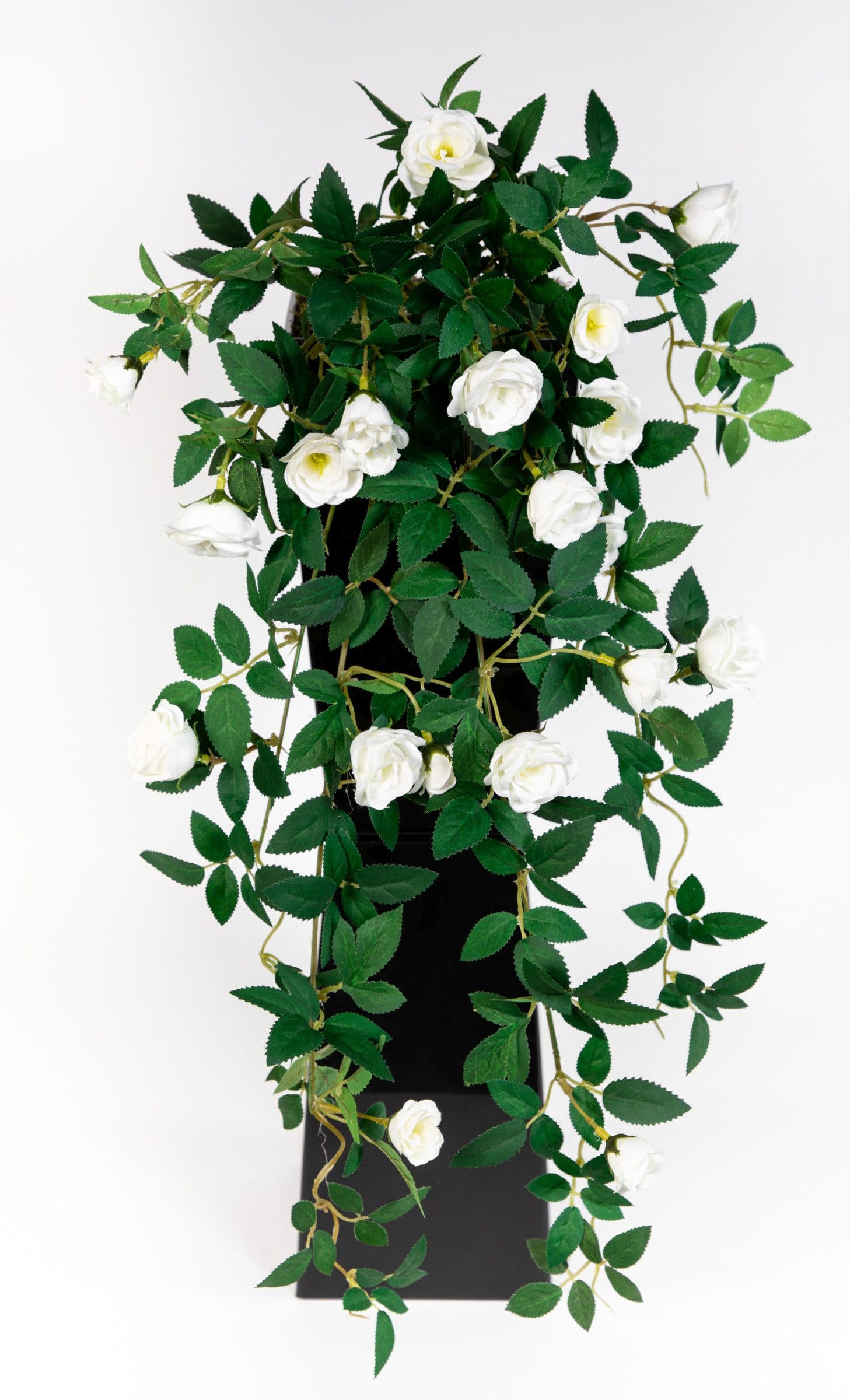 Kunstranke Rosenranke 62cm Seidenblumen Roß Weiß - Bild 2