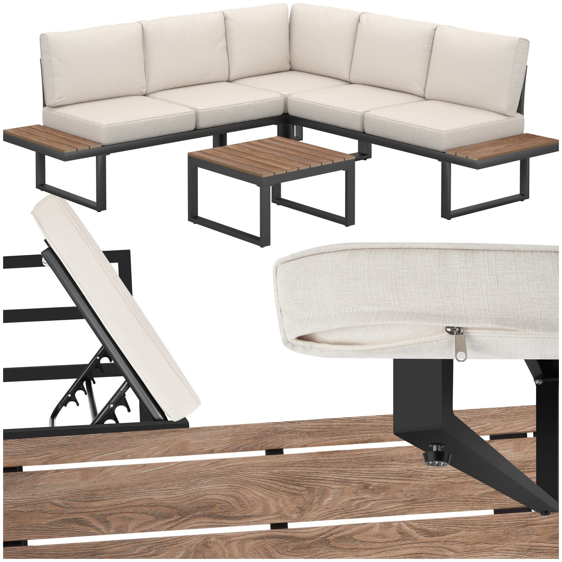 TECTAKE Gartenlounge-Set Aluminium 5-tlg. Eliar - Bild 2