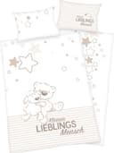 Baby Best Babybettwäsche Beige Teddy Motiv Flanell Bild 2
