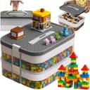 KRUZZEL Bausteinkasten Aufbewahrungsbox Spielbausteine 3-stöckiger Organizer Bild 2