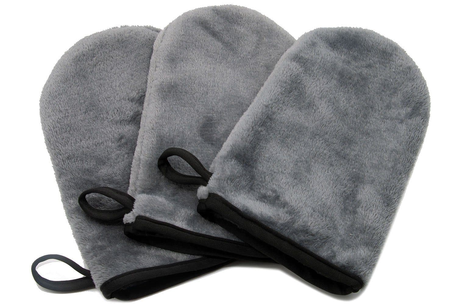 ZOLLNER24 Waschlappen 3er Set Schwarz Polyester Polyamid - Bild 2