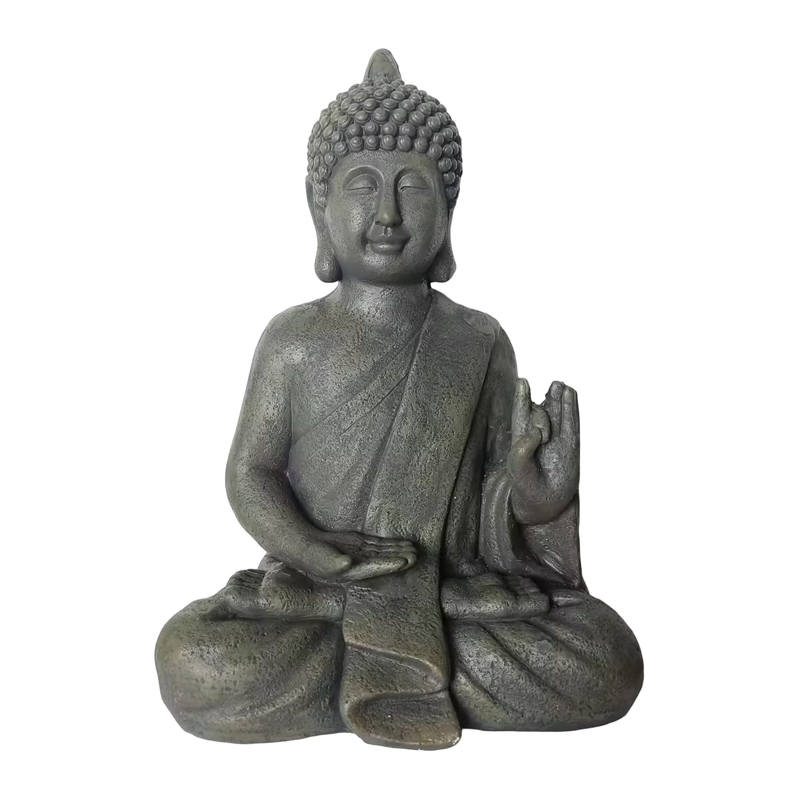 relaxdays Buddha Figur 52 cm - Polyresin Stein-Optik Anthrazit - Bild 2