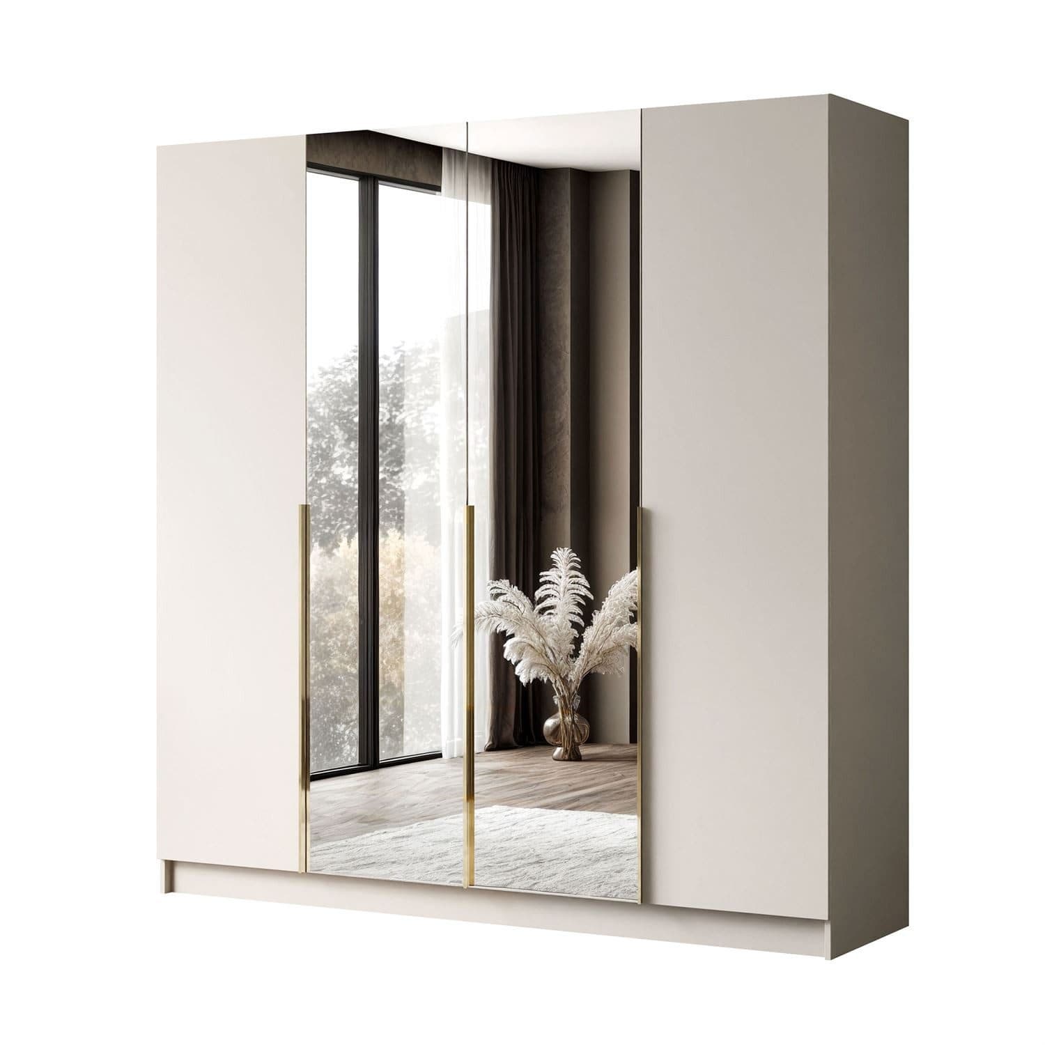 Lookway Kleiderschrank AUREL 4D Kaschmir mit Spiegel und Schubladen - Bild 2