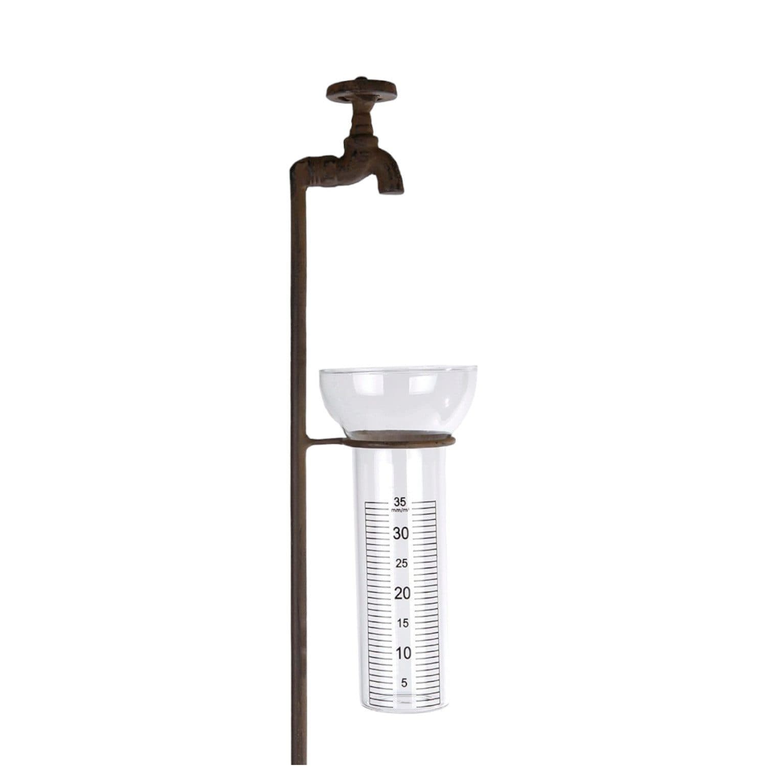 FTWdesign Regenmesser Metall Wasserhahn Optik Niederschlagsmesser - Bild 2