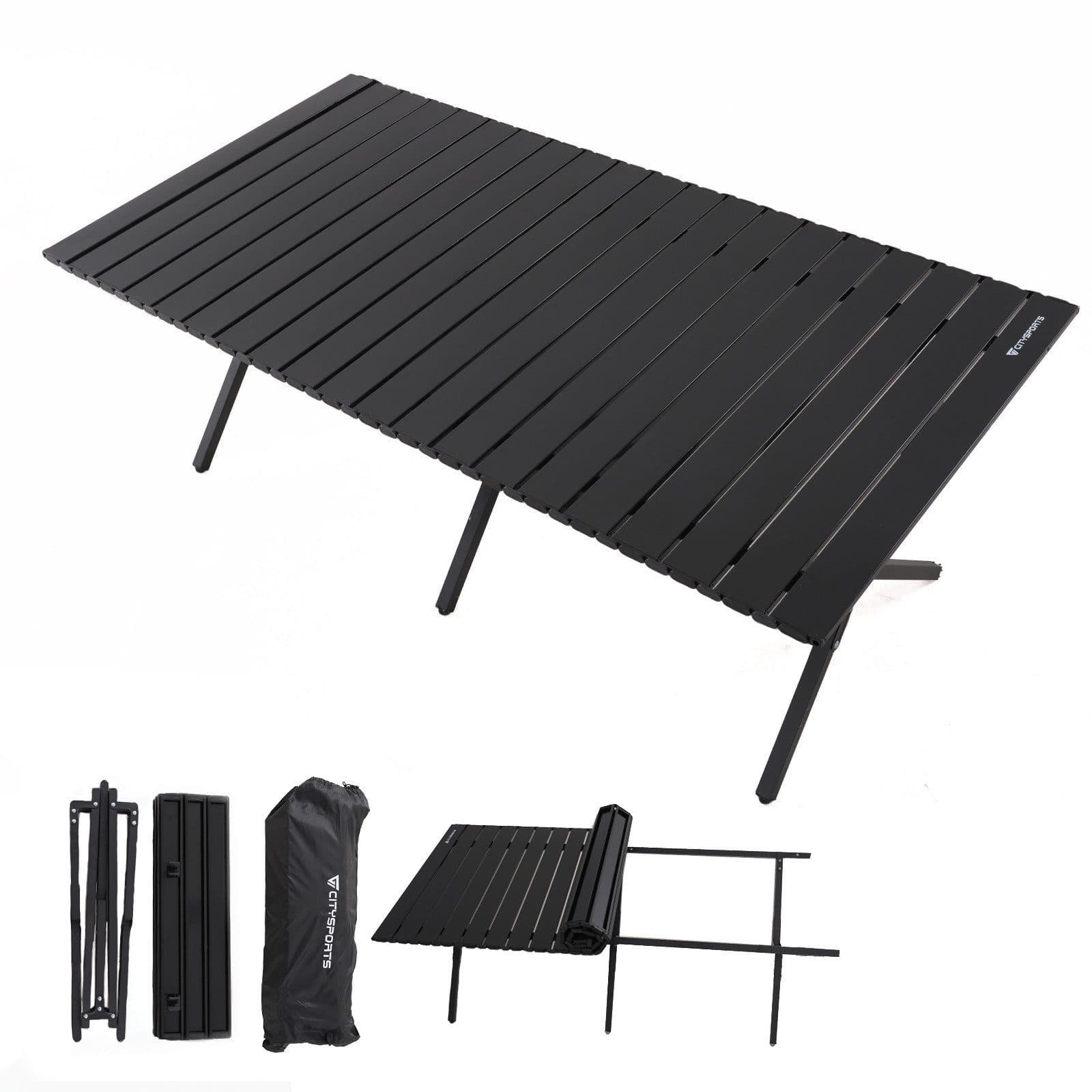 CITYSPORTS Falttisch Camping Schwarz Klappbar 120x60cm - Bild 2