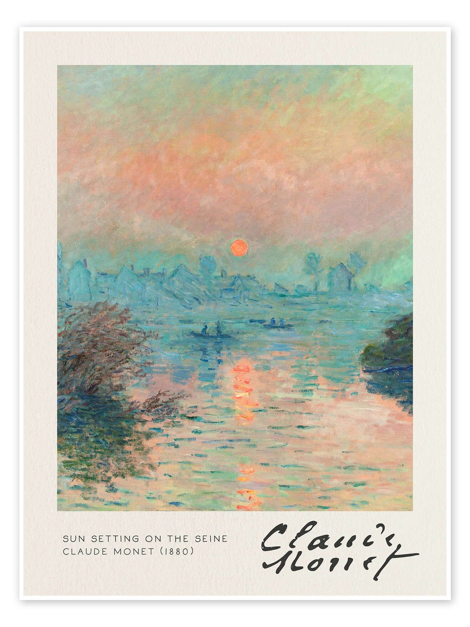 Posterlounge Wandbild Sun Setting on the Seine Poster - Bild 2