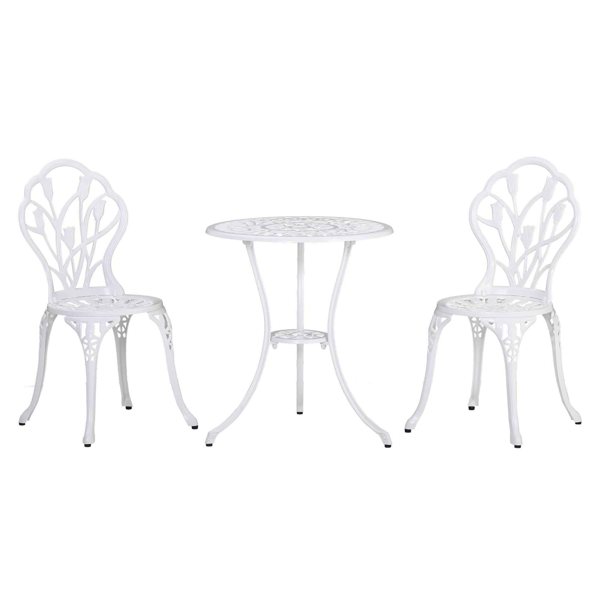 Outsunny Sitzgruppe Gartenmöbel-Set mit Blumen Design Aluminium - Bild 2