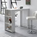 lovingHome® Bartisch Weiß 3 Fächer Silberne Streben Modern Bild 2