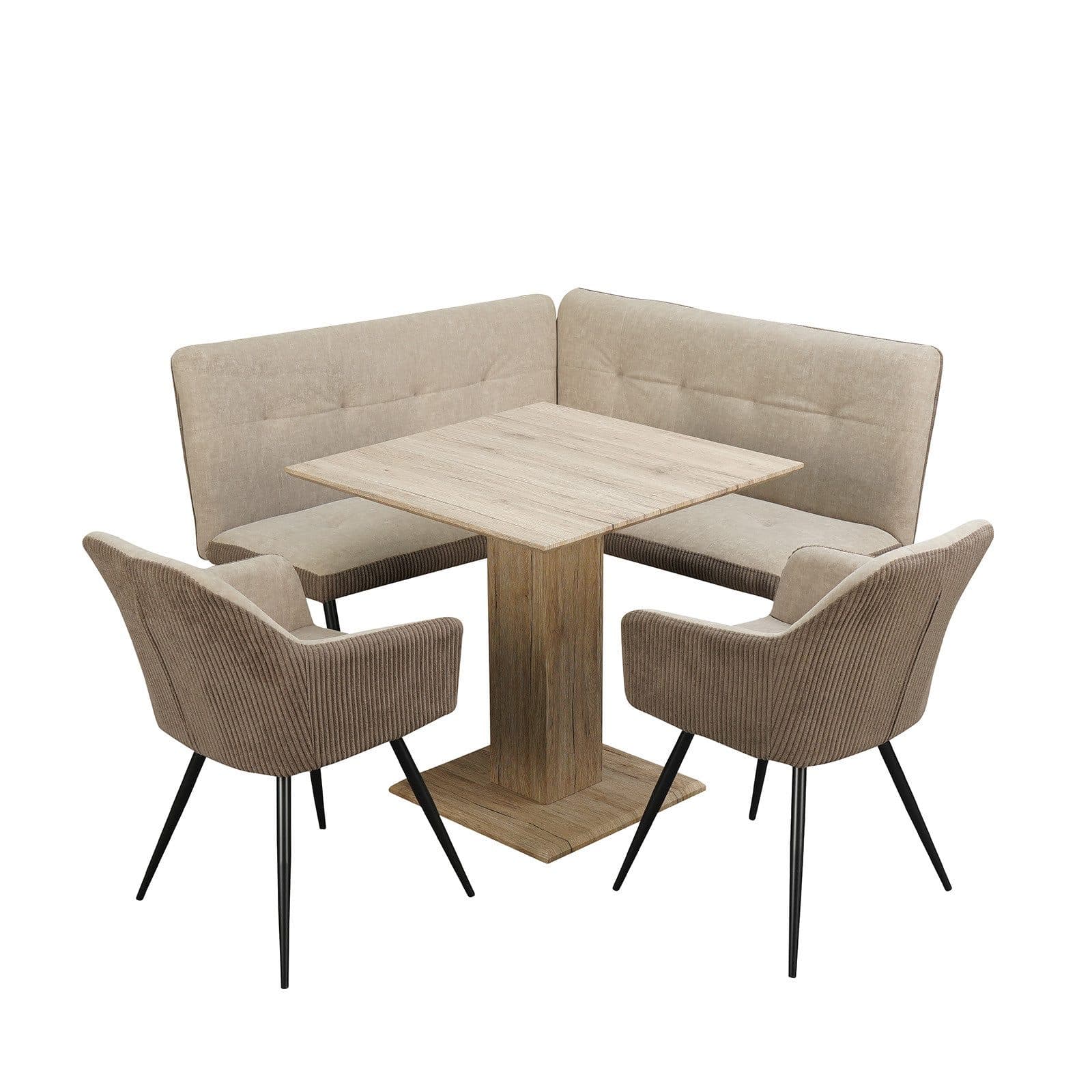HTI-Living Eckbankgruppe Joschka 4-tlg. Taupe Cord Webstoff - Bild 2