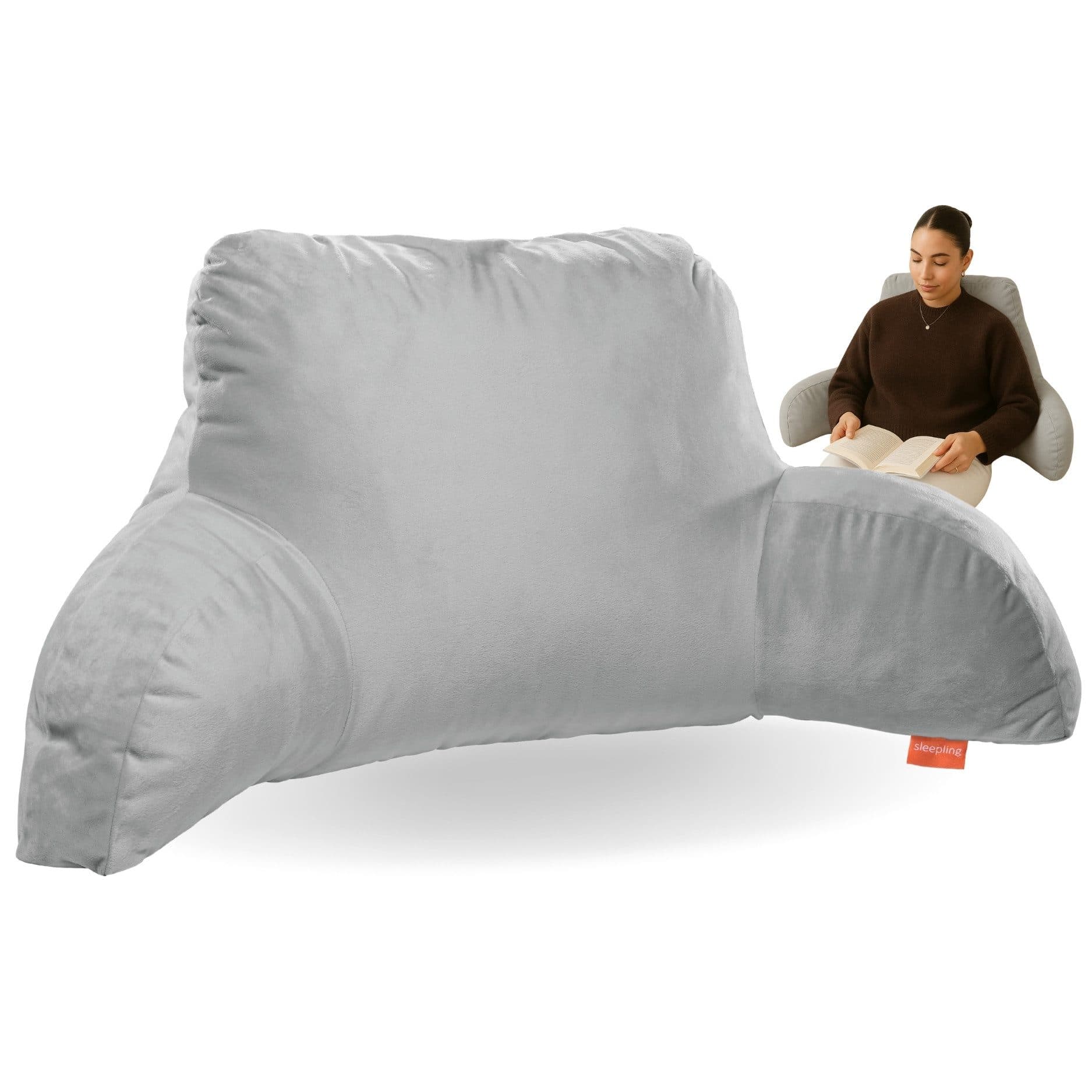 sleepling Sitzkissen Bettsitzkissen mit Armlehne Memory Foam Grau - Bild 2