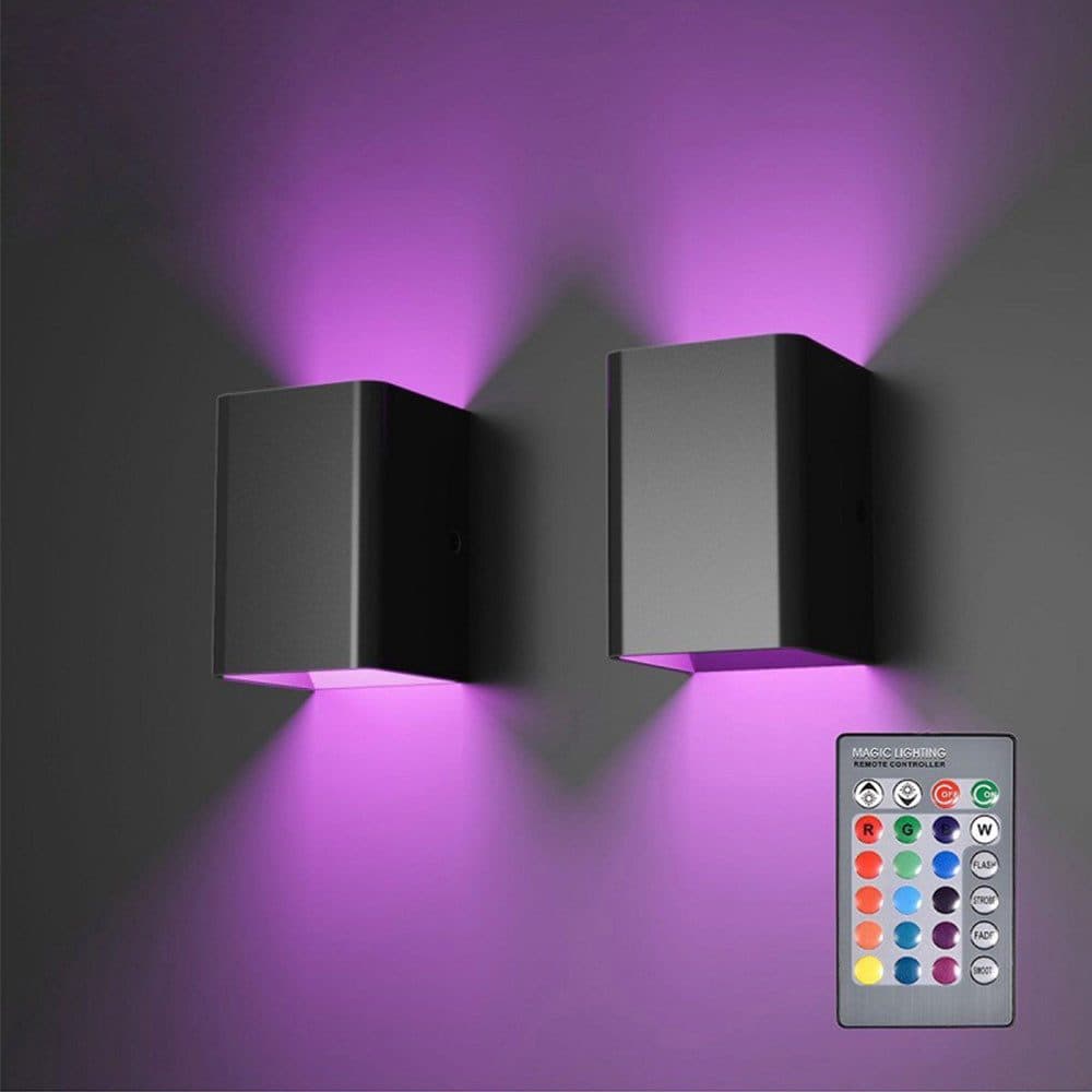 MUPOO LED Außen-Wandleuchte 2 Stück RGB mit Fernbedienung Aluminium - Bild 2