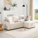 i@home Ecksofa L-Sofa Schlafsofa Beige/Grau mit Stauraum USB Bild 2