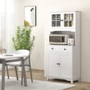 HOMCOM Küchenschrank Weiß mit Mikrowellenregal, 2 Schränken, 2 Schubladen Bild 2