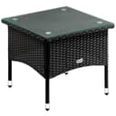 Casaria Beistelltisch Polyrattan Höhenverstellbar Glasplatte Wetterfest Bild 2