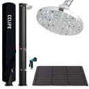 CCLIFE Solardusche Gartendusche Schwarz mit Regenduschkopf und Handbrause Bild 2