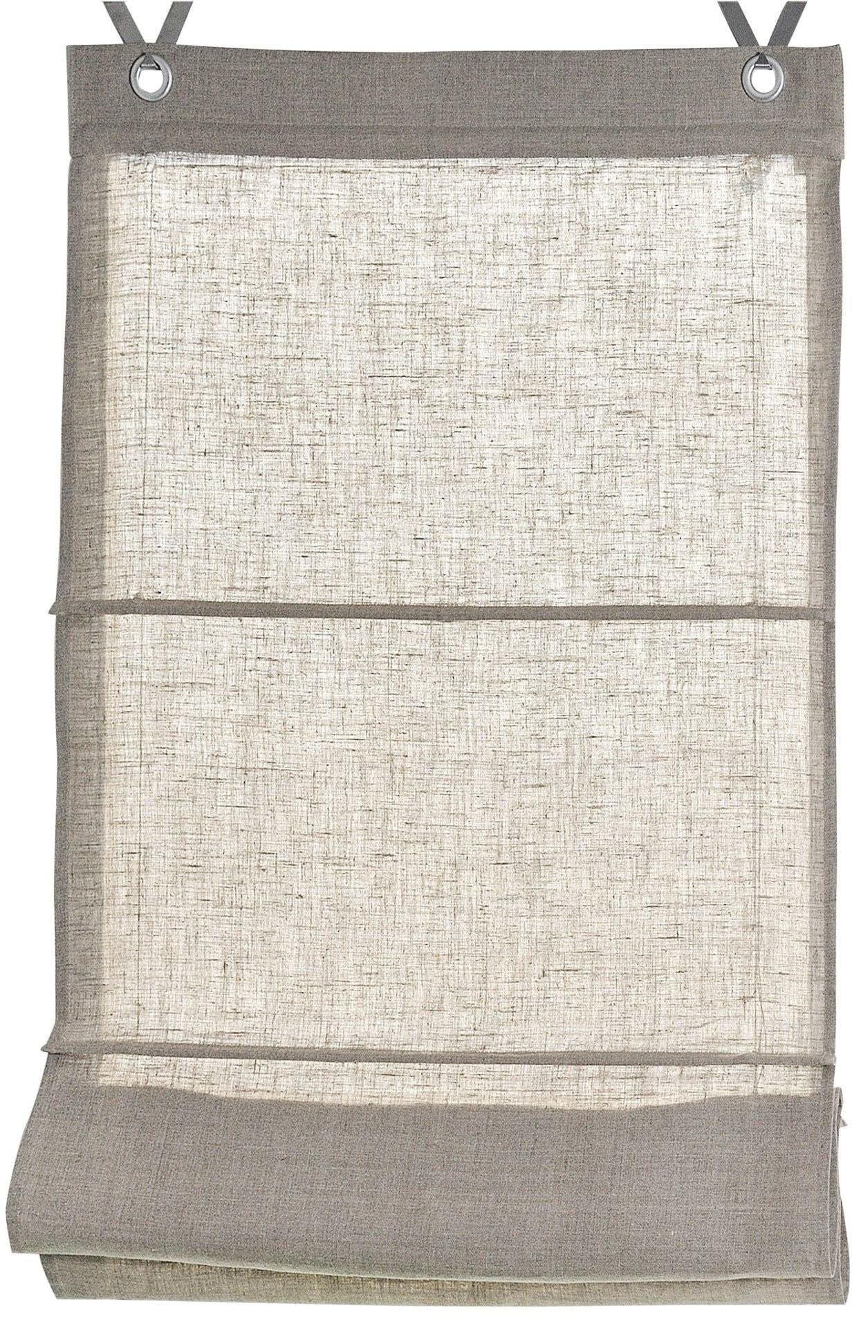 KUTTI Raffrollo Metis 100% Leinen Beige Blickdicht - Bild 2
