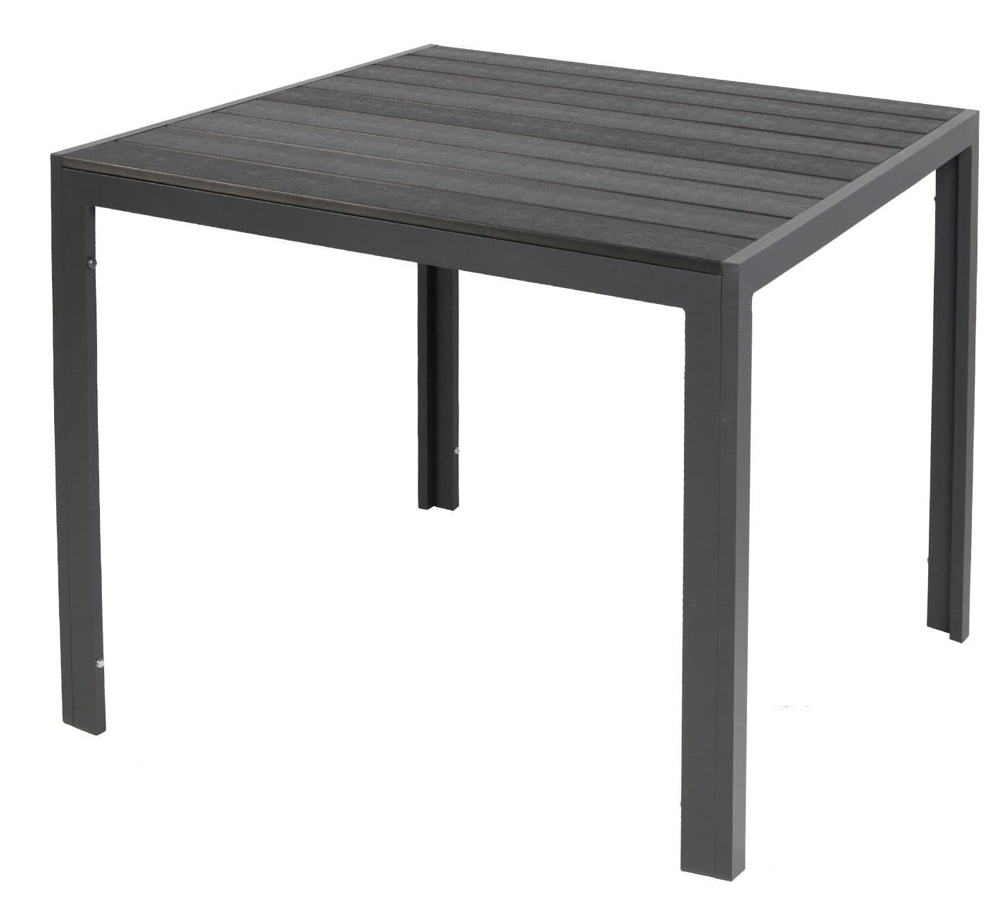 LEX Gartentisch Comfort 90x90 cm Nonwood Aluminium Schwarz - Bild 2