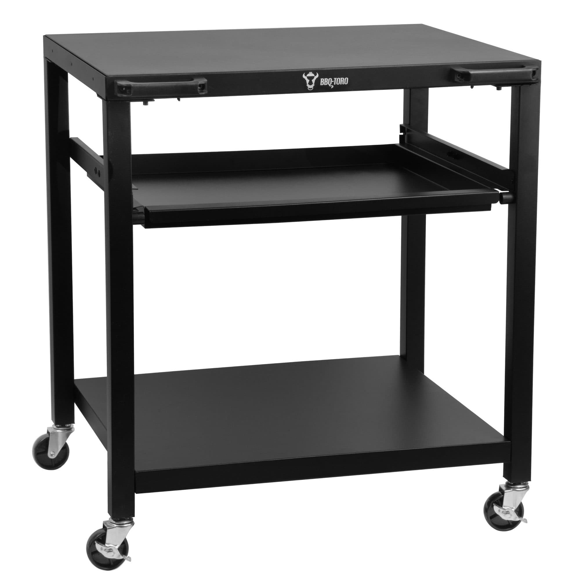 BBQ-Toro Grillwagen 80x65,5x86,5 cm Schwarz mit großer Arbeitsfläche - Bild 2
