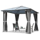 TOOLPORT Pavillon Gartenpavillon Moonlight Deluxe Grau mit 4 Seitenteilen und Moskitonetzen Bild 2