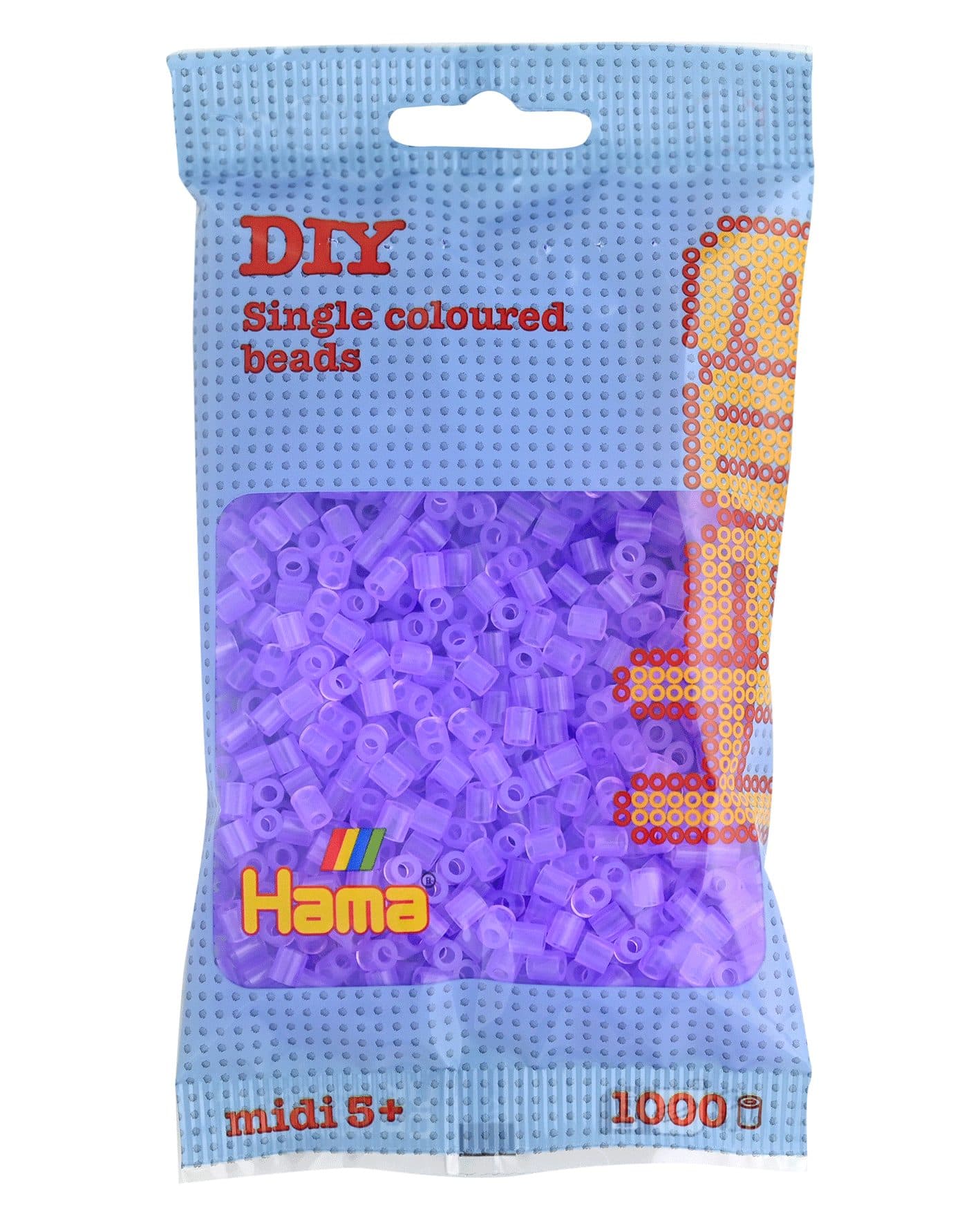 Hama Bügelperlen Midi 5 mm Transparent-Flieder 1000 Stk