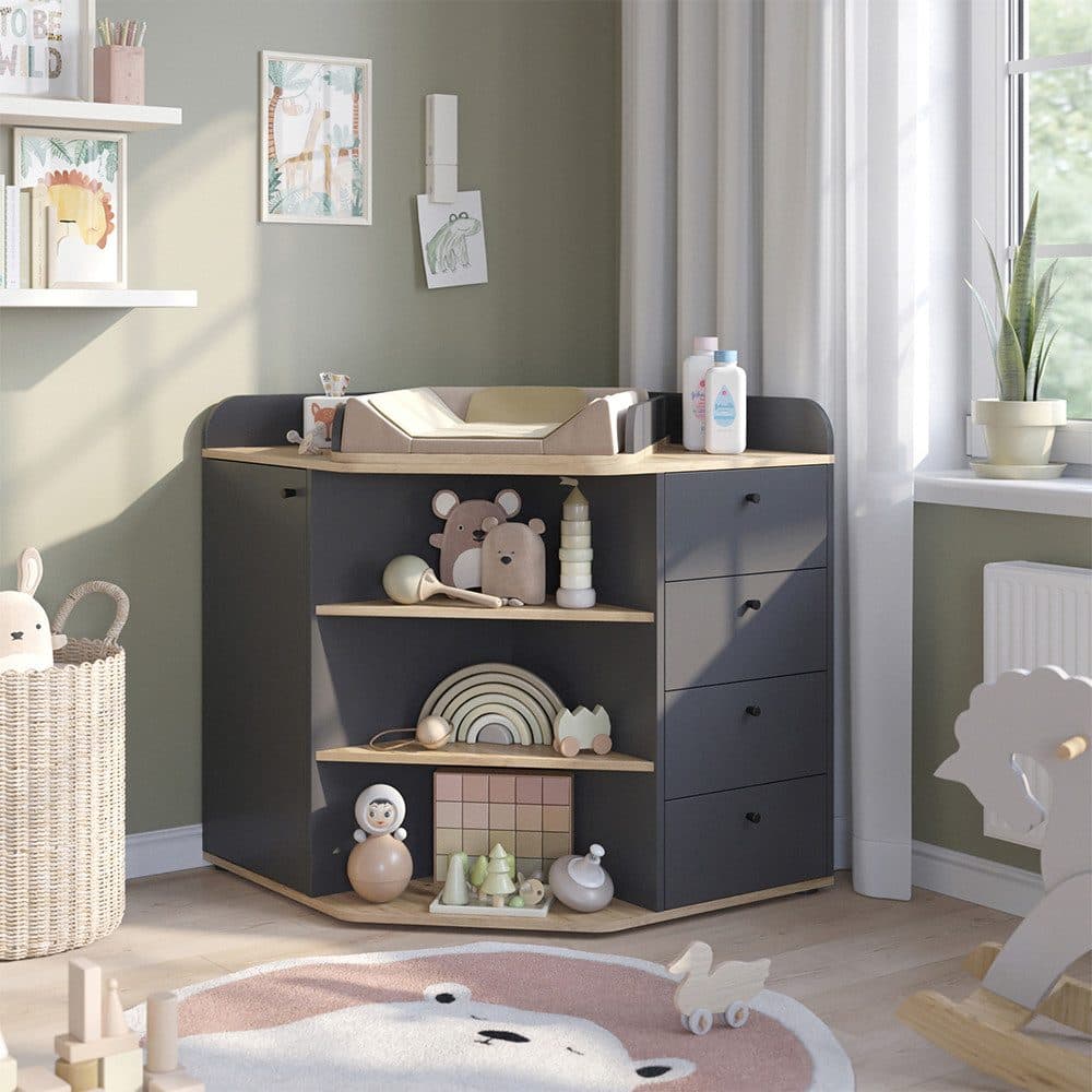 Vicco Wickelkommode Aria Anthrazit Artisan-Eiche mit Wickelaufsatz - Bild 2