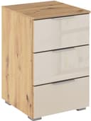 OTTO HOME Nachtkommode AGORDO mit Glasfront Beige 3 Schubladen Bild 2