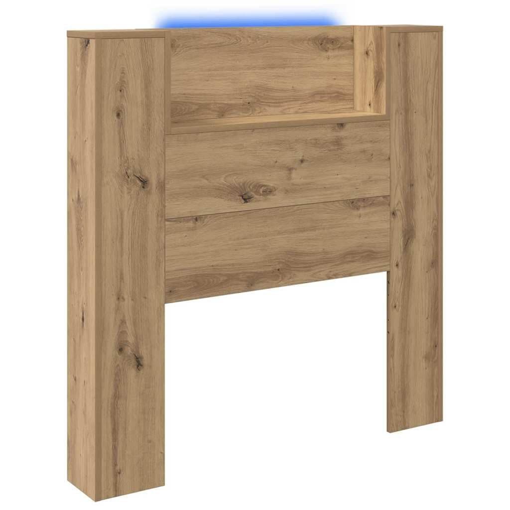 vidaXL Bett Kopfteil Artisan-Eiche mit LED und Regal - Bild 2