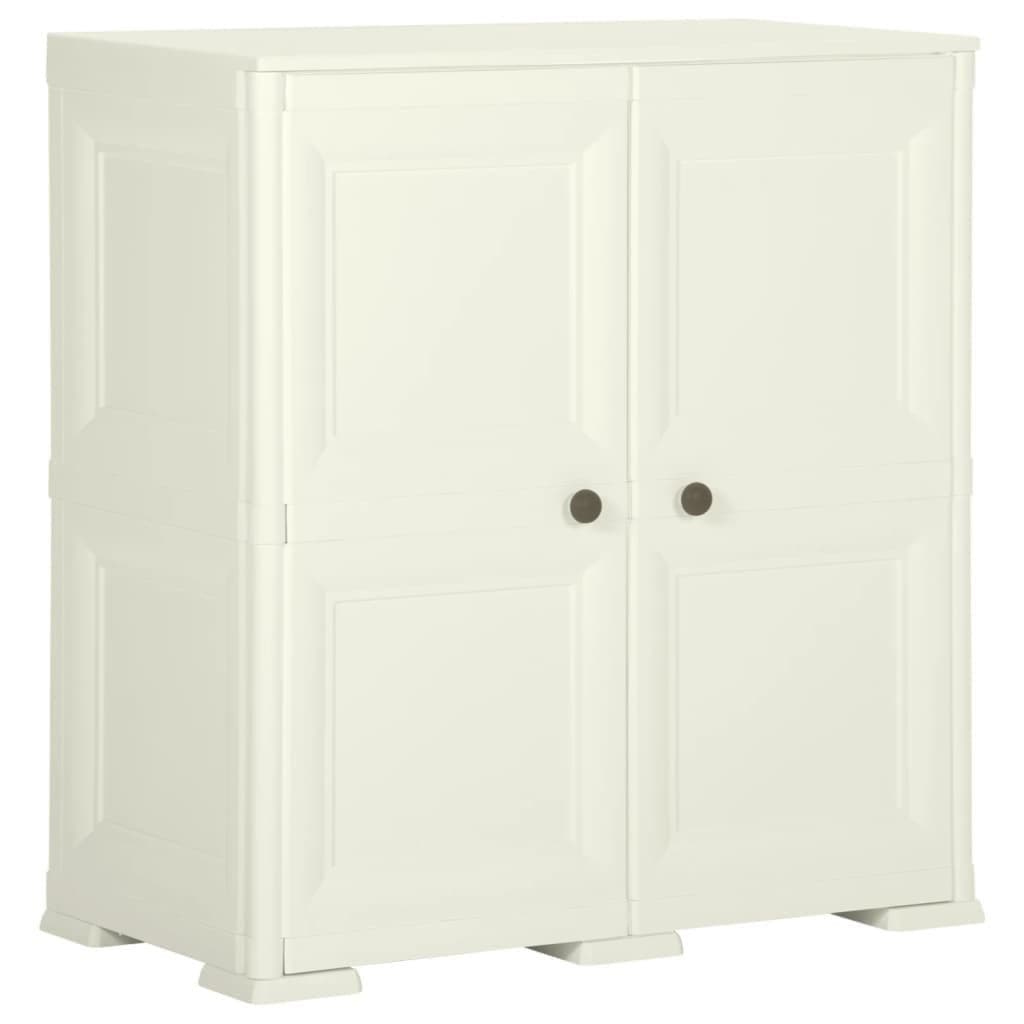 vidaXL Mehrzweckschrank Kunststoff Vanilleeis Holzdesign - Bild 2