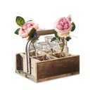 Mirabeau Übertopf Vase 4er Set Reverie Braun/Klar mit Holzkorb Bild 2