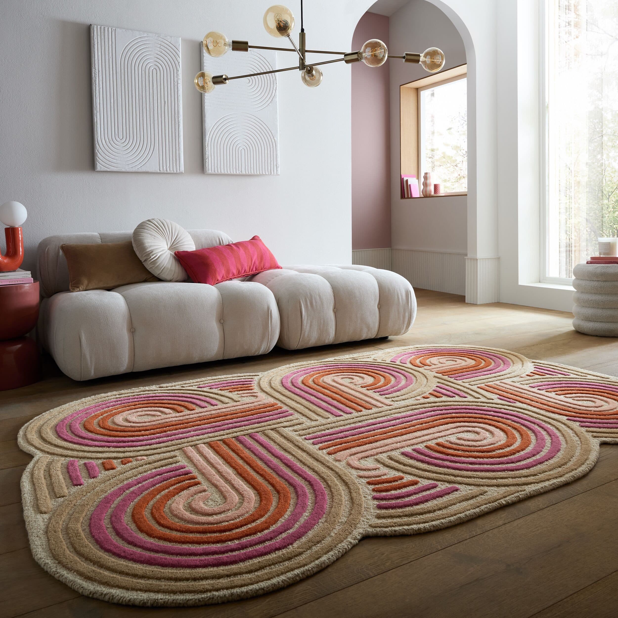 FLAIR RUGS Spiral Teppich Rosé 100% Wolle Handgetuftet - Bild 2