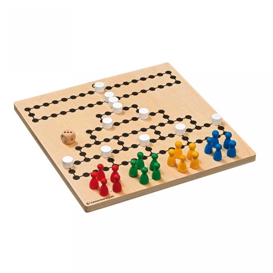 Philos Barricade Würfelspiel - Holzspielbrett mit 20 Spielkegeln