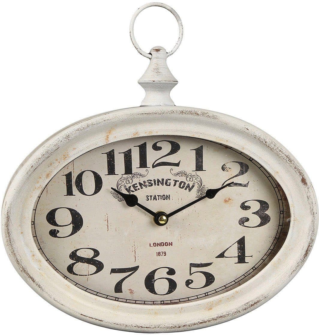 Ambiente Haus Wanduhr Antikweiss Metall 27cm