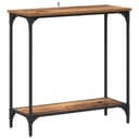 vidaXL Konsolentisch mit Regal Altholz Schwarz Stahl Bild 2