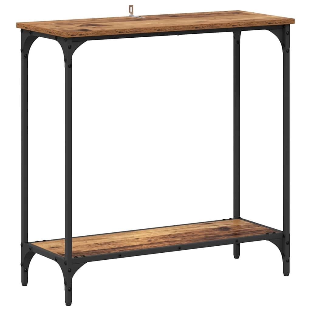 vidaXL Konsolentisch mit Regal Altholz Schwarz Stahl - Bild 2