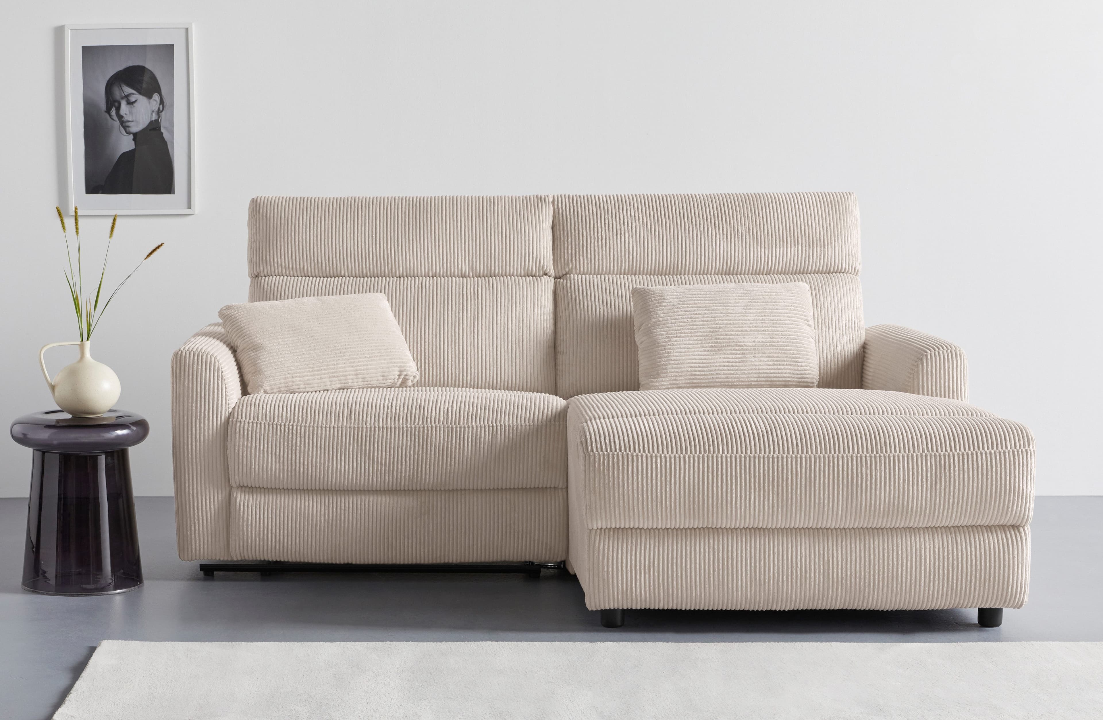 OTTO HOME Ecksofa JENNA L-Form Creme Relaxfunktion USB - Bild 2