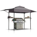 LALAHO Grillpavillon mit Doppeldach und Seitenregalen Bild 2
