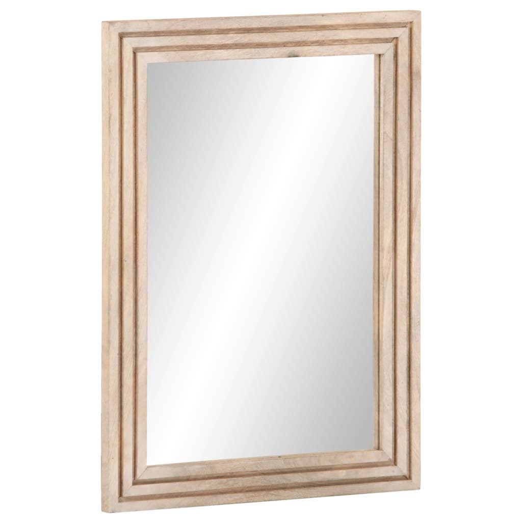 vidaXL Badspiegel Massivholz Glas Weiß Modern - Bild 2