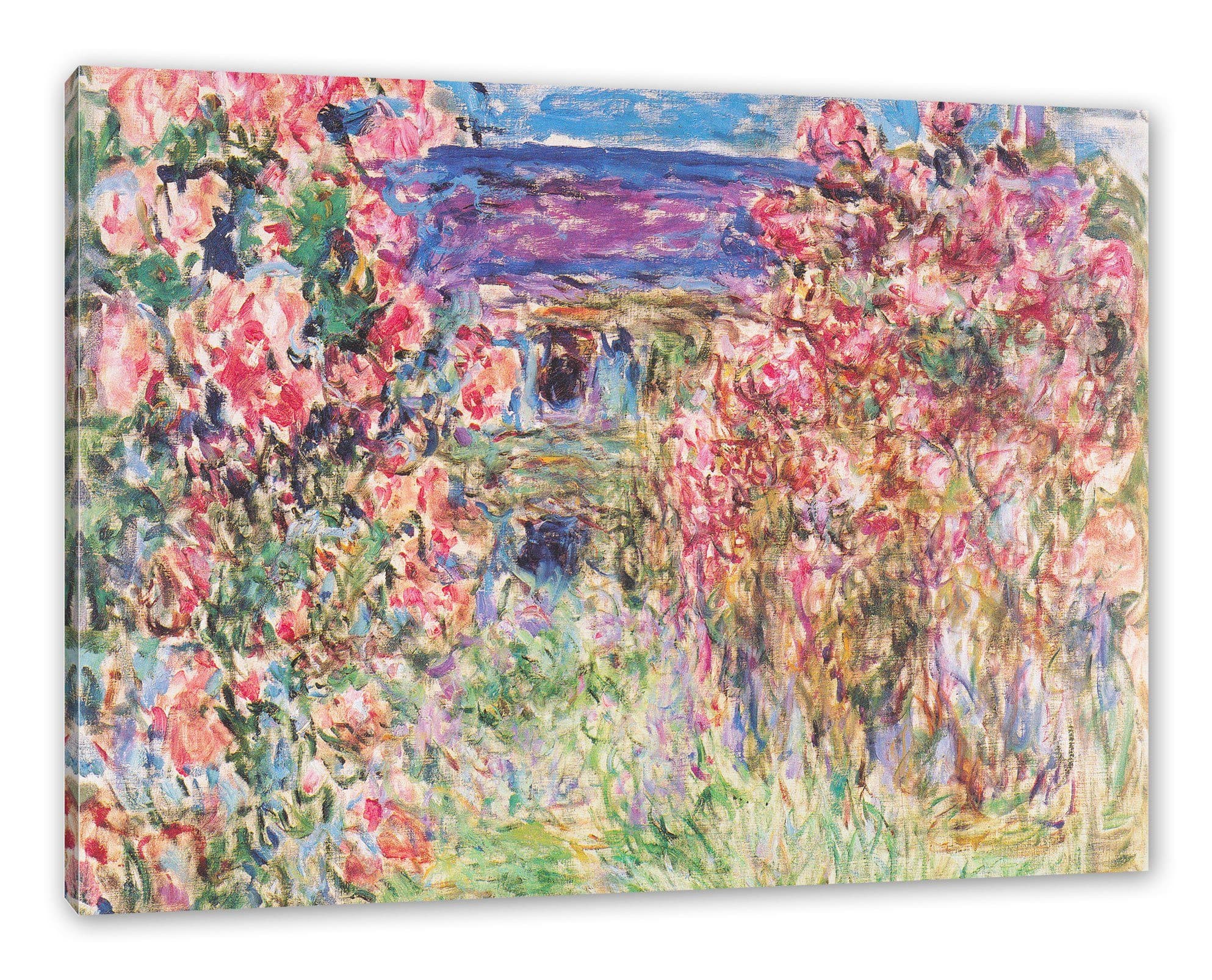 Pixxprint Leinwandbild Claude Monet Das Haus in den Rosen Bunt - Bild 2