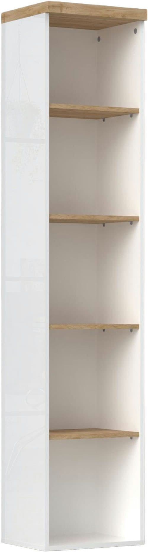 Aktenregal INOSIGN Easy Bücherregal Standregal Büro Zuhause Weiß Hochglanz Lack Eiche Cadiz Dekor - Bild 2
