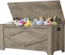 GarveeMore Sitztruhe 100cm Aufbewahrungsbank Holz Sicherheitsscharniere Bild 2