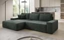 Luxusbetten24 Schlafsofa Verona mit breiter Ottomane und Stauraum Grün Bild 2