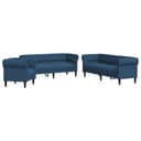 vidaXL 3-teilige Sofagarnitur Blau Stoff Polstersessel Bild 2