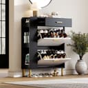 Flieks Schuhschrank Schwarz-Weiß mit 2 Klappen und 1 Schublade Bild 2