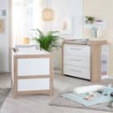 roba® Babymöbel-Set Malo 2-teilig Weiß Eiche Kinderbett Wickelkommode Bild 2